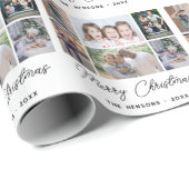 6 Foto Collage Frohe Weihnachtsfamilie Geschenkpapier (Rolleneckpunkt)