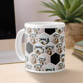 6 Foto Collage - Funkes Hexagon-Muster Jumbo-Tasse