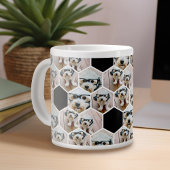 6 Foto Collage - Funkes Hexagon-Muster Jumbo-Tasse