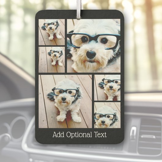 6 Foto Collage - Funkes Muster schwarz Autolufterfrischer