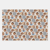 6 Foto Collage - Funky hexagon Honeycomb Muster Geschenkpapier Set (Vorderseite 2)
