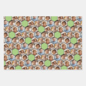 6 Foto Collage - Funky hexagon Honeycomb Muster Geschenkpapier Set (Vorderseite)