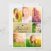 6 Foto Collage Gold Glitzer Graduation Party Einladung (Vorderseite)