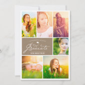 6 Foto Collage Grad Kraft Papierabschlusspartei Einladung (Vorderseite)