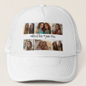 6 Foto Collage Grid - Weißer, benutzerdefinierter  Truckerkappe (Vorderseite)