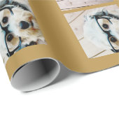 6 Foto Collage - Große Weihnachtsschrift Gold Geschenkpapier (Rolleneckpunkt)