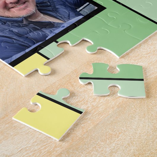 6 Foto, Collage, grüne gelbe Streifen Puzzle (Seite)