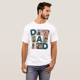 6 Foto Collage Happy Vatertag Vater T-Shirt