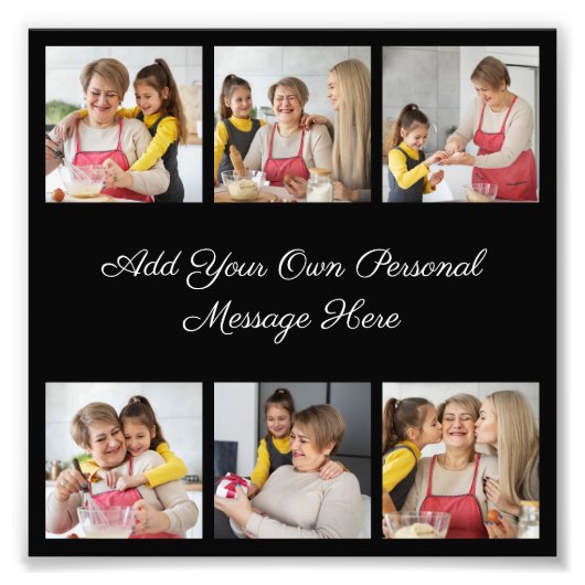 6 Foto Collage Hinzufügen eines Grußwortes Foto Er (Vorne)