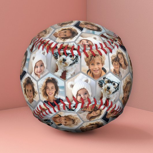 6 Foto Collage Honeycomb pattern - BE PATIENT Baseball