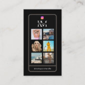 6 Foto-Collage Influencer-Feed Schwarzes Monogramm Visitenkarte (Vorderseite)