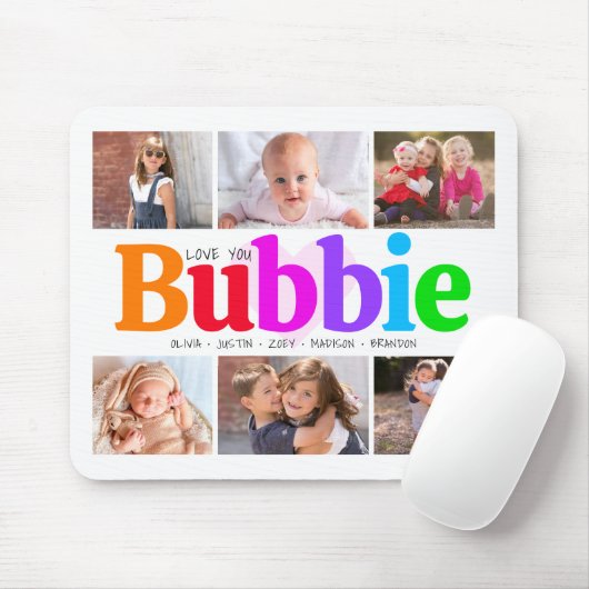 6 Foto Collage Liebe Sie Bubbie farbenfroh Moderne Mousepad (Mit Mouse)