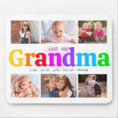 6 Foto Collage Liebe Sie Oma Colorful Modern Mousepad (Vorne)
