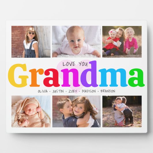 6 Foto Collage Liebe Sie Oma kühl farbig Fotoplatte (Vorderseite)