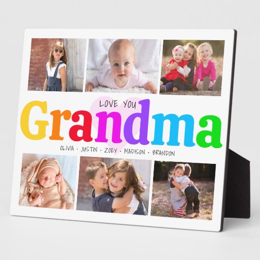 6 Foto Collage Liebe Sie Oma kühl farbig Fotoplatte (Seite)