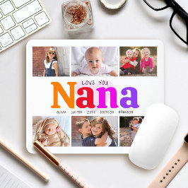 6 Foto Collage Liebe You Nana Multicolor Rainbow Mousepad
