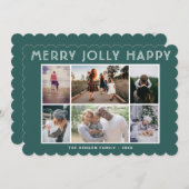 6 Foto Collage Merry Jolly Happy Weihnachten (Vorne/Hinten)