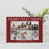 6 Foto Collage Merry Jolly Happy Weihnachten (Stehend Vorderseite)