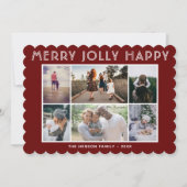6 Foto Collage Merry Jolly Happy Weihnachten (Vorderseite)