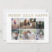 6 Foto Collage Merry Jolly Happy Weihnachten (Vorderseite)