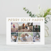 6 Foto Collage Merry Jolly Happy Weihnachten (Stehend Vorderseite)