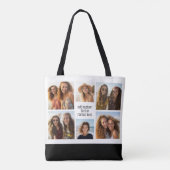 6 Foto-Collage Minimalist - Schwarz und Weiß Tasche (Rückseite)