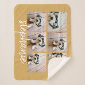 6 Foto Collage Minimalistisch Handgeschriebener Na Sherpadecke (Vorderseite)