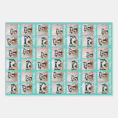 6 Foto Collage mit Frohe Weihnachtsschrift Geschenkpapier Set (Vorderseite 2)