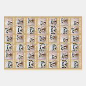 6 Foto Collage mit Frohe Weihnachtsschrift Geschenkpapier Set (Vorderseite)