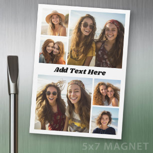 6-Foto-Collage mit Text - Kühlschrankmagnet Magnetkarte
