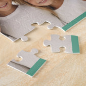 6-Foto-Collage mit Text -- Modern, Minimal Grün Puzzle (Seite)