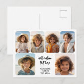 6-Foto-Collage mit trendigem Bounce-Script - weiß Postkarte (Vorne/Hinten)