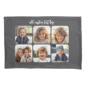 6 Foto Collage mit trendigem Bounce-Skript - grau Kissenbezug (Vorderseite)