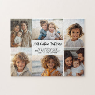 6 Foto-Collage - modernes minimales Raster mit Sch Puzzle
