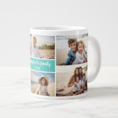 6 Foto-Collage Name Minimalist - Skripttext Jumbo-Tasse (Vorderseite Rechts)