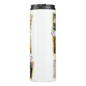 6 Foto Collage Niedlich Baby Pink Blue Granny Thermosbecher (Rückseite)