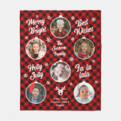 6 Foto Collage Oma Ornament Buffalo Kariert Fleecedecke (Vorderseite)