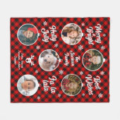 6 Foto Collage Oma Ornament Buffalo Kariert Fleecedecke (Vorderseite (Horizontal))