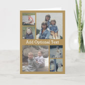 6 Foto-Collage Optional Text -- CAN Edit gold Karte (Vorderseite)