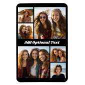 6 Foto-Collage Optional Text -- CAN Farbe bearbeit Magnet (Vertikal)