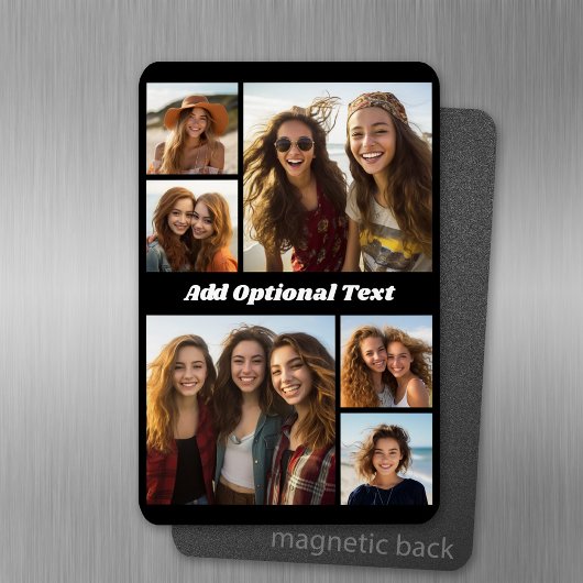 6 Foto-Collage Optional Text -- CAN Farbe bearbeit Magnet
