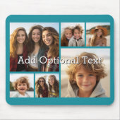6 Foto-Collage Optional Text -- Farbe bearbeiten Mousepad (Vorne)