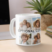 6 Foto-Collage Optional Text -- Farbe editierbar Jumbo-Tasse