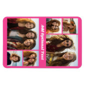 6 Foto-Collage Optional Text -- Farbe editierbar Magnet (Horizontal)