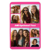 6 Foto-Collage Optional Text -- Farbe editierbar Magnet (Vertikal)