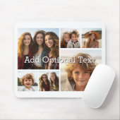 6 Foto-Collage Optional Text -- Farbe editierbar Mousepad (Mit Mouse)