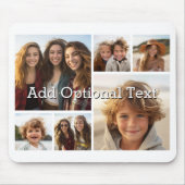 6 Foto-Collage Optional Text -- Farbe editierbar Mousepad (Vorne)