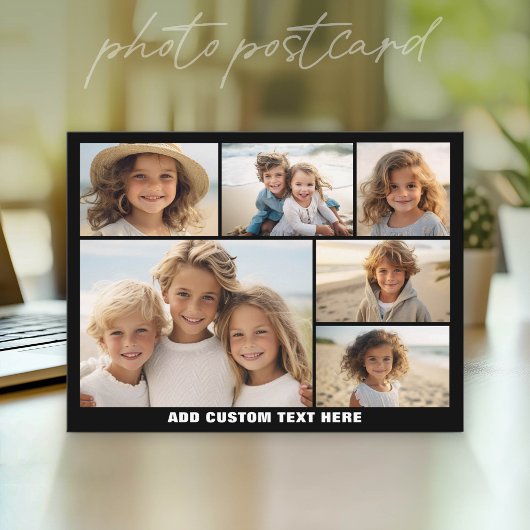 6 Foto-Collage Optionaler Text -- CAN Farbe bearbe Postkarte