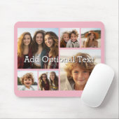 6 Foto-Collage Optionaler Text -- Farbe editierbar Mousepad (Mit Mouse)
