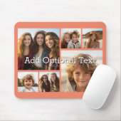 6 Foto-Collage Optionaler Text -- Farbe editierbar Mousepad (Mit Mouse)